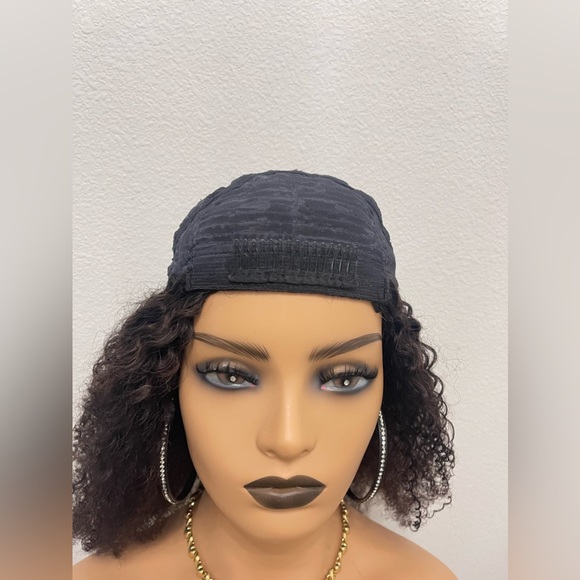 16” Top Quality Virgin Human Hair Kinky Curly 3/4 Half Wig, with combs - Picture 8 of 8